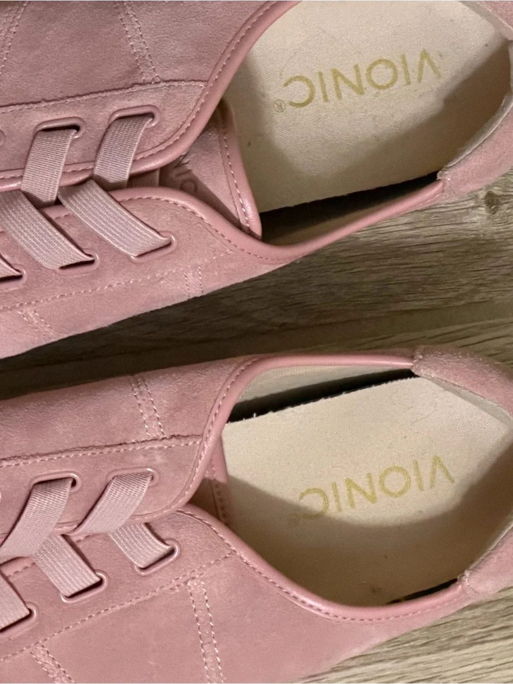 Vionic Jean Pink Suede Slip On Sneakers Tennis Shoes Size 9